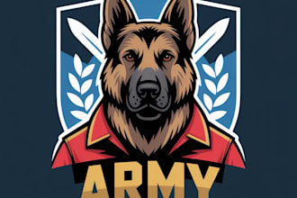 design high quality army, military mascot logo with creative concepts
