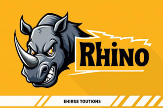 design outstanding angry rhino mascot logo for you within 1 day