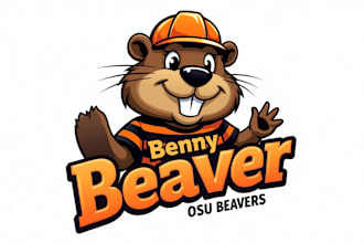 design outstanding benny beaver mascot logo with express delivery