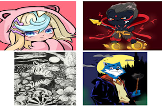 draw custom illustrations for stickers, avatars, chibi art