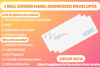 design printable hand addressed envelopes with handwriting