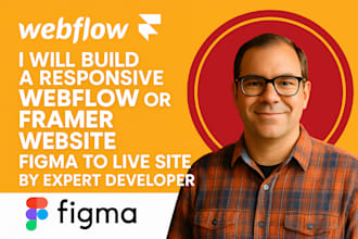 build responsive webflow framer website figma to live site by expert developer