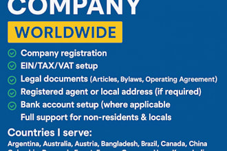 get you business and company registered in any country with company address