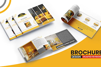 design trifold, bifold brochure, leaflet, and company profile