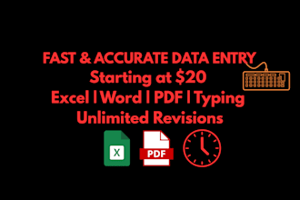do data entry, copy paste, excel typing or file conversion