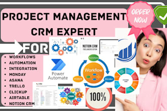 do workflows automate integrate monday asana trello clickup airtable notion crm
