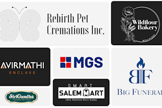 do custom minimalist logo design and full brand identity kit