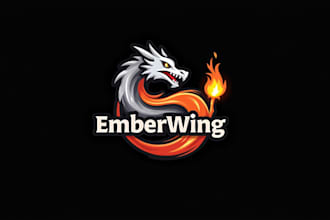 design dragon mascot logo with express delivery