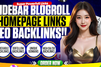 quality da 50 SEO backlinks from sidebar blogroll