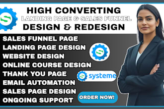 build systeme io landing page systeme io sales funnel online course sales page