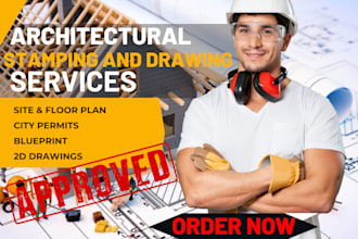 do autocad 2d architectural drawing floor plan stamp city permits mep house plan