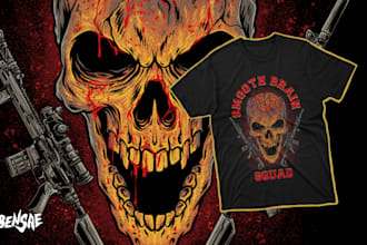 design tactical skull art for tshirt patches and edc brands