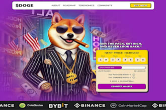 do stunning and responsive website for crypto, ico, presale and meme tokens