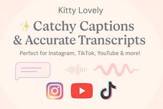 write catchy captions and accurate transcriptions for your content