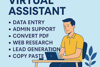 do data entry, admin support, PDF to excel and web research