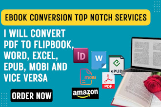 convert ebooks between PDF, word, epub, mobi, and indesign formats