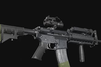 create weapon, accessories, gun, object, texture, ue5 rig for game, unity game
