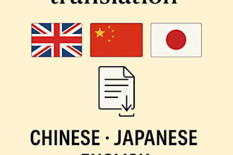 professionally translate chinese, japanese and english