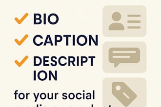 write bios, captions, or descriptions