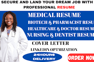 write professional ats resume for healthcare, medical sales nursing