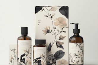 make a label design, cosmetic package, box design