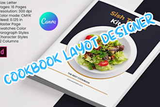 design a professional, editable and stunning cookbook or recipe book