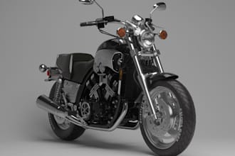 provide a classic yamaha v max 1200 motorcycle 3d model for games