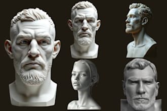 sculpt quality 3d realistic head model 3d face 3d bust 3d statue for 3d printing