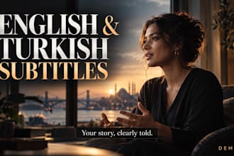 create english or turkish subtitles and srt captions
