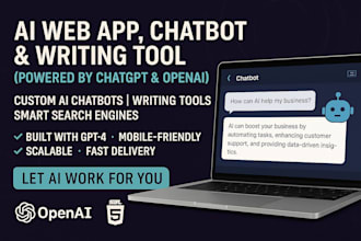 build ai web application, chatbot using chat gpt, open ai for your business