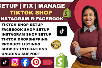setup tiktok shop fix facebook instagram shop manage shopify tiktok dropshipping