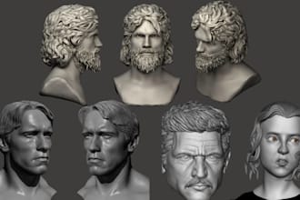 sculpt realistic 3d head 3d printing 3d portrait in zbrush 3d bust model