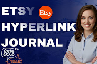 design etsy hyperlink journal, hyperlink planner, notebook for etsy shop sales