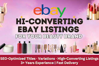 create SEO ebay listings for beauty brands to boost sales and visibility