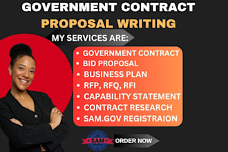 prepare winning government contract proposal, bid research and rfp