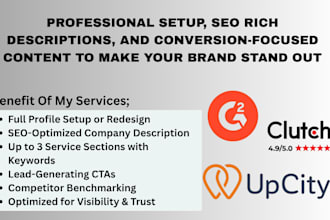 create and optimize your g2 or clutch upcity profile for more b2b visibility