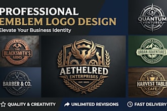 create a professional emblem logo for your business