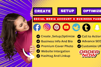 create social media account and set up business page