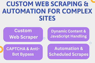 do custom web scraping and web automation for complex sites