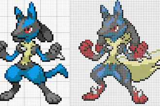 draw you as pixel art pokemon trainer and your team with background