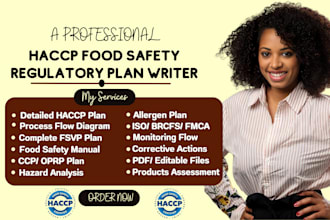 design full haccp plan, food safety plans procedures, allergen monitoring forms