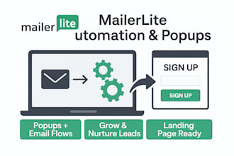 setup mailerlite email automation popup landing page with email flows lead magne
