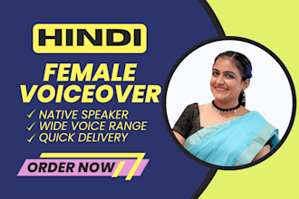be your professional hindi female voice over artist