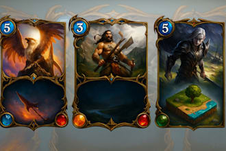 draw card game design, card game art, tilesets, game assets for any style