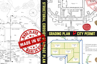 design structural erosion drainage plan, grading plan, get stamp for city permit