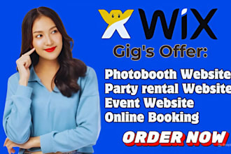 design photo booth website, party rental 360 photo booth website, online booking