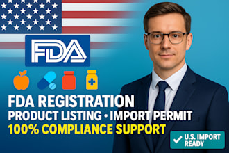 register your company and products with fda for US import compliance