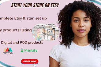 setup etsy and stan shop design etsydigital pod products for pinterest promotion