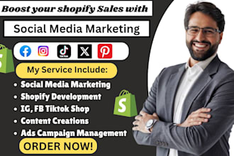 do social media marketing, facebook and instagram ads manager or shopify fb ads