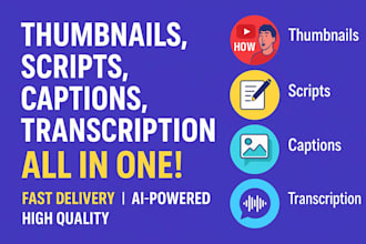 create content design thunbnails and write captions using ai tools